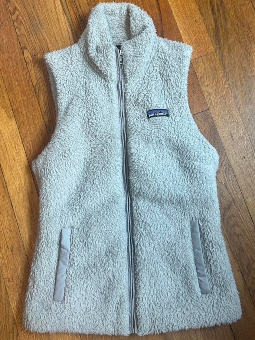 Patagonia Light Gray Sherpa Fleece Vest XS
